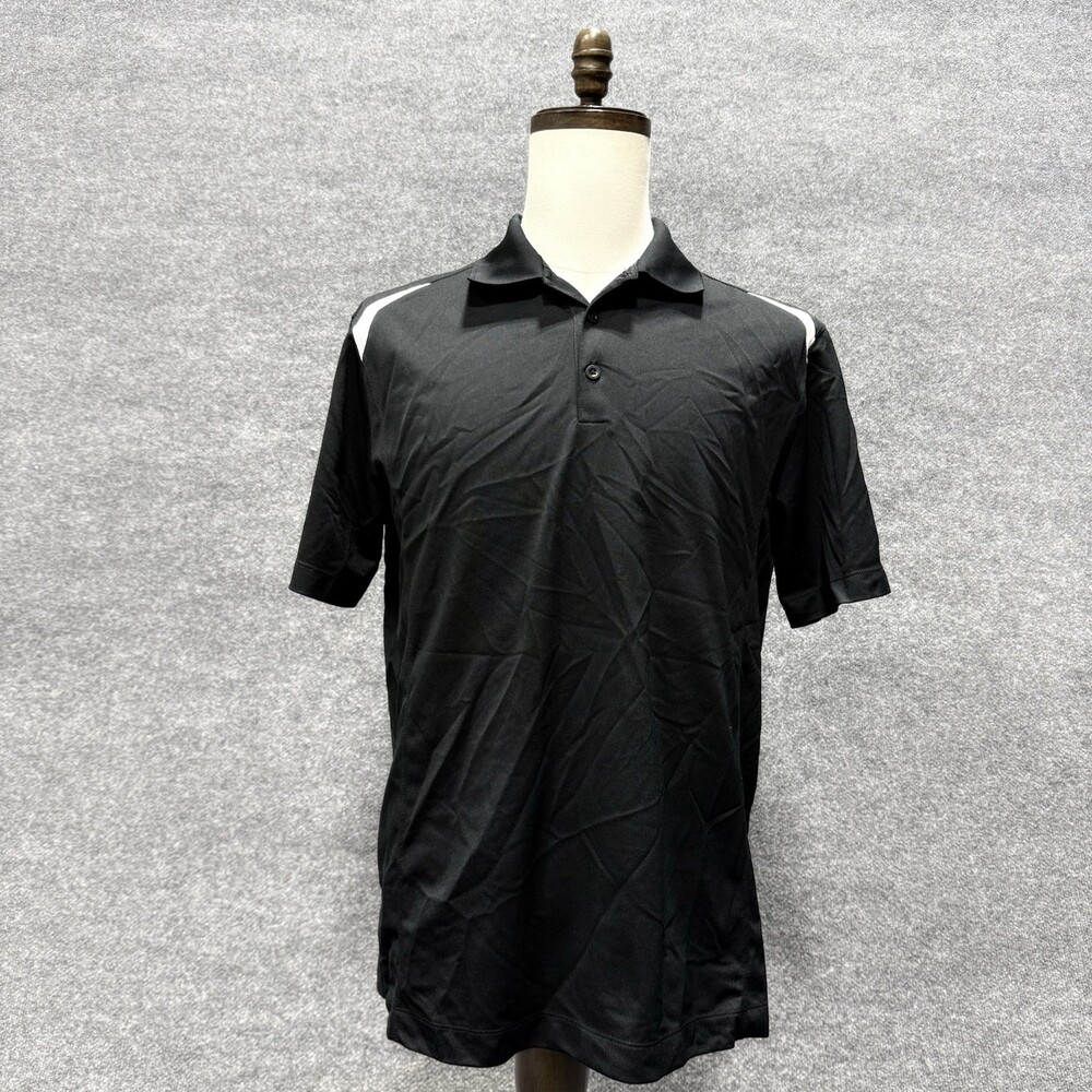 Nike Golf Tour Performance Polo Mens Large Black Dri-Fit 2009 PGA Embroidered